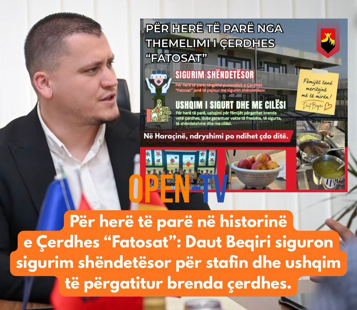 Haraçinë  Daut Beqiri mundëson sigurim shëndetësor për stafin dhe ushqim të përgatitur në çerdhen  Fatosat 